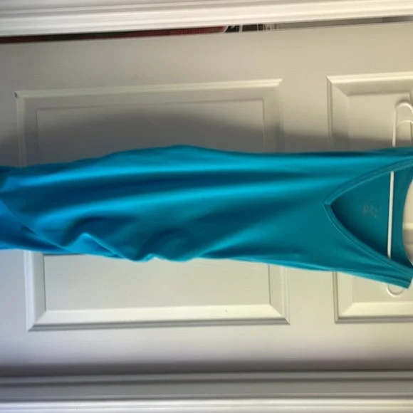 Turquoise ribbed maxi dress - Picture 3 of 3